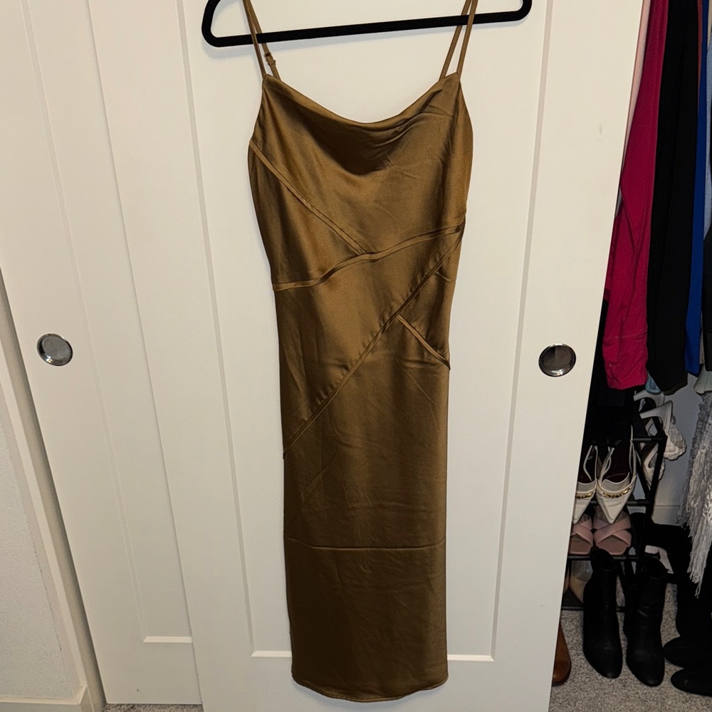 Elegant Gold Slip Dress